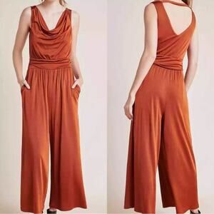 Anthropologie Maeve Rust Jumpsuit size medium like new